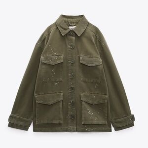 Zara Olive Green Utility Jacket